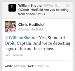 William Shatner und Chris Hadfield